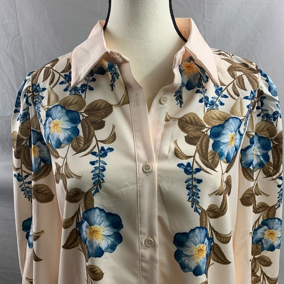 Boho Floral Print Lantern Sleeve Blouse - Picture 8 of 8